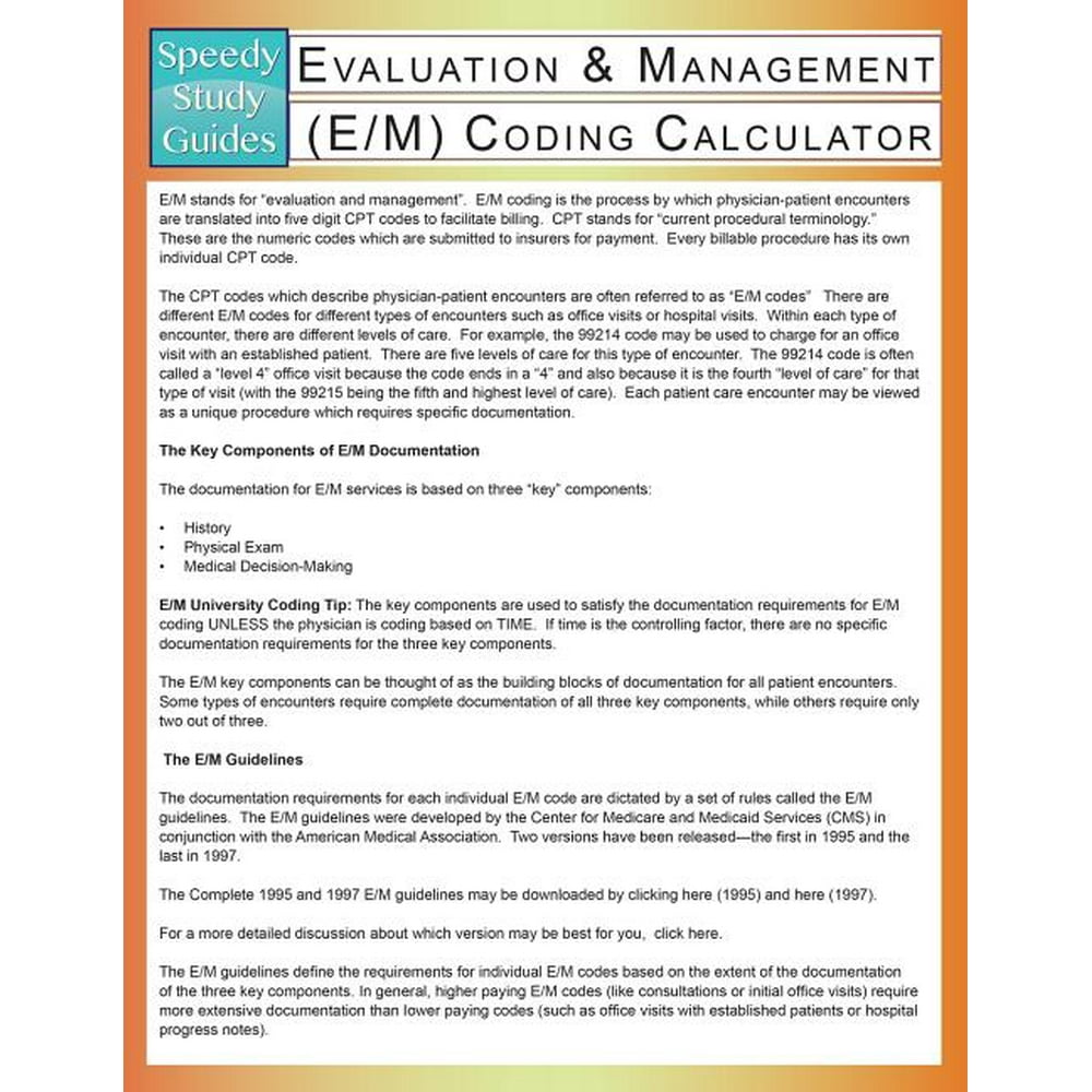 Evaluation & Management (E/M) Coding Calculator