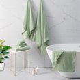 thumbnail image 4 of Smuge Extra Large Bath Towel Sets of 8, 2 Large Bath Towels Oversized, 2 Hand Towels, 4 Washcloths, Soft Microfiber, Quick Dry, Highly Absorbent Bath Towels for Bathroom Kitchen Spa(Green), 4 of 8