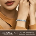 thumbnail image 5 of JeenMata 11 TCW December Blue Topaz - Marquise Cut Birthstone Tennis Bracelet for Women in Eternity Design - White Gold Plating, Female, Adult, 5 of 9