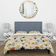 thumbnail image 3 of Designart "Minimalist Nordic Blooms" Yellow Floral Bedding Covert Set - Cottage Bed Set With 2 Shams, 3 of 5