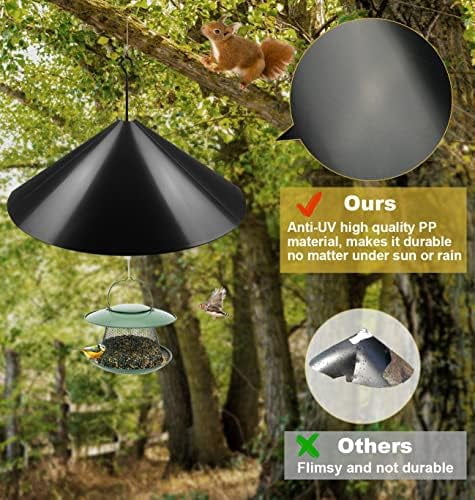 Squirrel Baffle Wrap Guard Around Protects Hanging Bird Feeders for Outdoor Shepherd’s Hook, Save Bird Houses from Squirrels, Raccoons, and Rodents - Hang Mount 19 Inch 1pcs