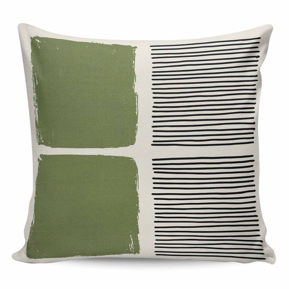 Sage Green Pillow Covers 24x24 Inch Decorative Throw Pillow Cover, Modern Painting Farmhouse Striped Abstract Art Sofa Pillowcases Accent Cushion Case Home Decor Bedroom Living Room
