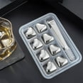 thumbnail image 4 of Heart-Shaped Stainless Steel Ice Cubes, Reusable Fast Cooling Drink Stones with Elegant Design for Cocktails Wine Beverages at Parties and Romantic Gatherings, 4 of 5