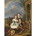 thumbnail image 2 of Elisabeth Modell 12x14 Gold Ornate Wood Frame and Double Matted Museum Art Print Titled - Portraits of Three Children in Front of a Garden Pavilion, 2 of 4