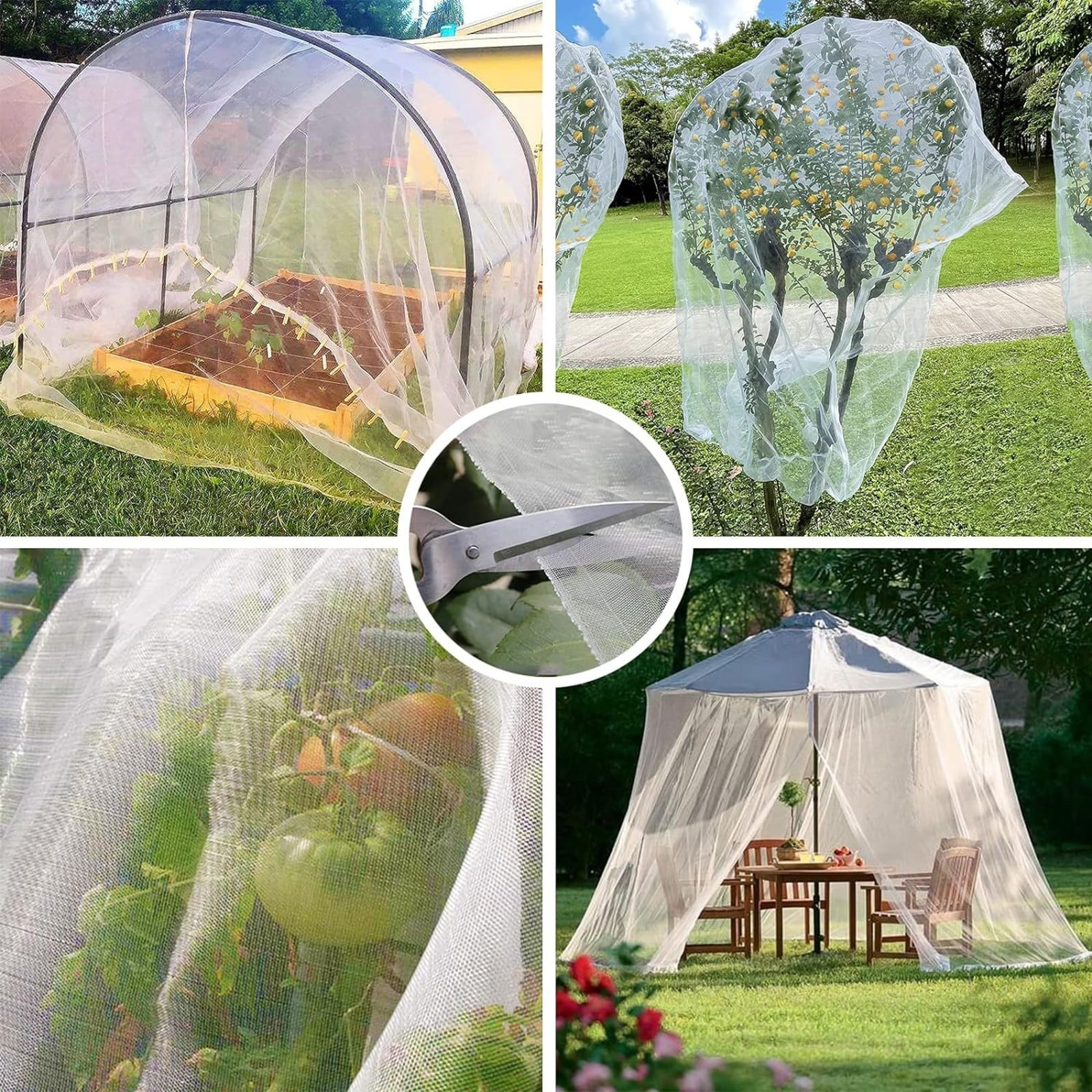 10x50Ft Garden Netting Barrier - Ultra Fine Mesh Covers for Vegetables, Fruits, Flowers - Bird & Pest Protection Net for Raised Beds, Greenhouse, Row Crops - Lightweight & Durable