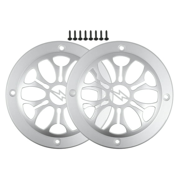 Unique Bargains 2 Pcs 4" Car Speaker Grills Cover Round 4 Inch Audio Subwoofer Protector with Screws ABS Silver Tone