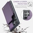thumbnail image 4 of Phone Case With Card Holder For Samsung Galaxy S23 S22 S21 S20 Ultra S21 FE, Wallet Case For Women Men With RFID Blocking, Durable Artificial Leather Kickstand Magnetic Clasp Shockproof Phone Case, 4 of 5