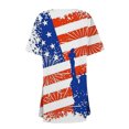 thumbnail image 4 of Lenago Summer Plus Size Workout Tops for Women Casual Printed Short Sleeve Cardigans Drape Open Front Lightweight Summer High Low Hem Tops 4th of July Outfits for Women, 4 of 4