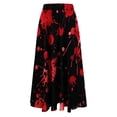 thumbnail image 4 of WFJCJPAF 2024 New Halloween Clearance! Skirt for Women Plus Size Clearance Aline,Women's Casual Flowers Printed A-line Elastic Waist Skirt - Red L, 4 of 6