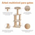 thumbnail image 4 of Torre para gatos con postes rascadores grande 17.7 x 45.9 pulgadas beige, 4 of 8