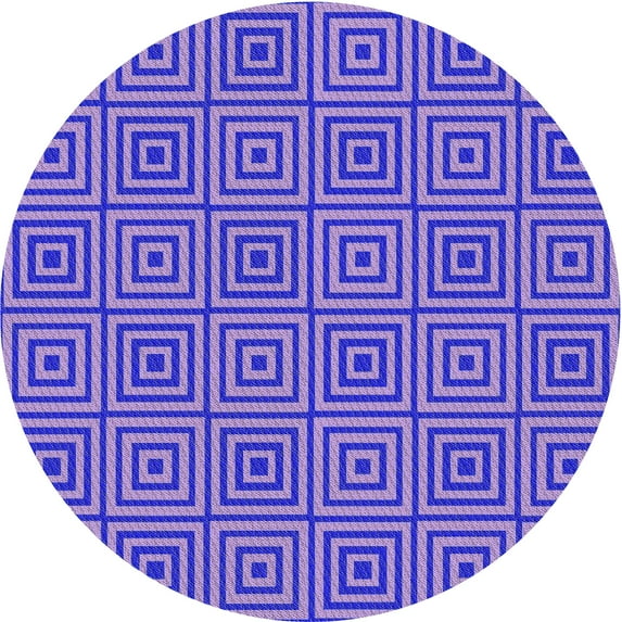 Ahgly Company Machine Washable Indoor Round Transitional Bright Lilac Purple Area Rugs, 8' Round