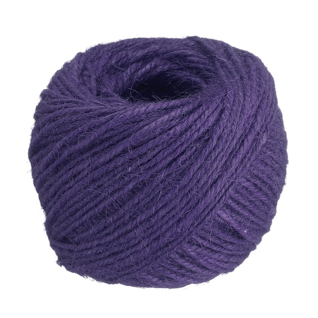 Uxcell Cuerda de Yute Natural de 50 Metros, Cuerda de Yute de 2 mm, Cuerda de Yute para Manualidades, Envoltura de Regalos, Decoración, Empaque, Jardinería, Soporte para Plantas, Morado