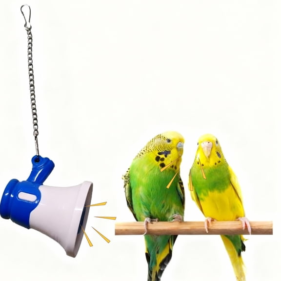 Parrot Voice Trainer Toy with Interactive Speech Coach for African Grey Budgie Cockatoo, Red Blue