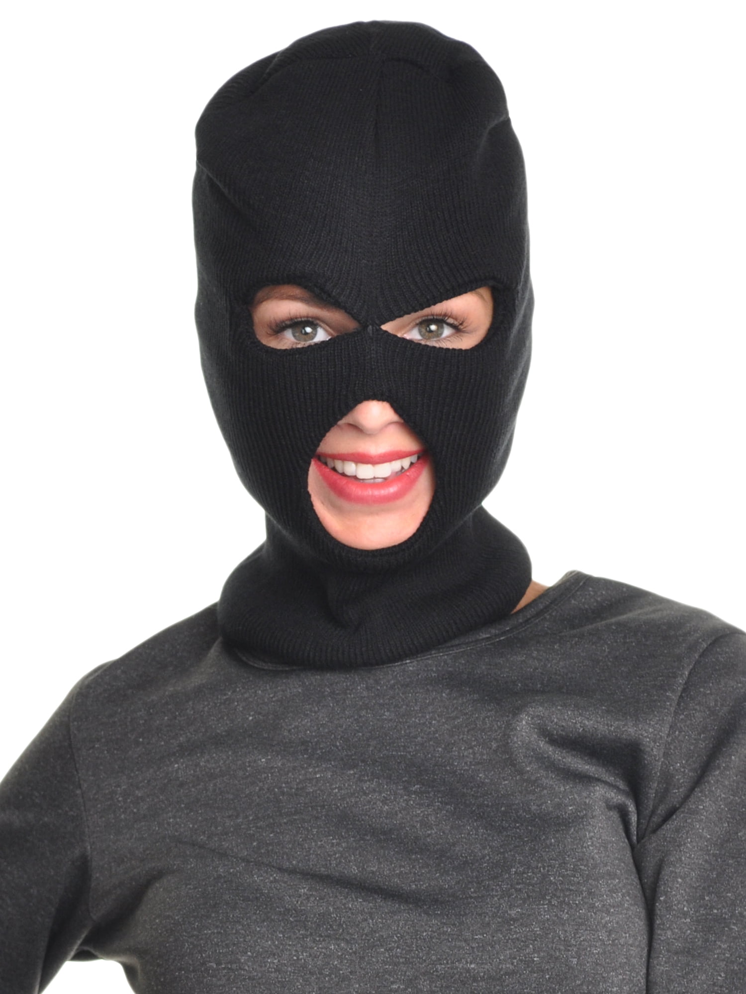 Angelina Angelina Winter Warmth Black Knitted Balaclava 3 Hole Ski