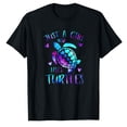 thumbnail image 1 of AALJY Just a Girl Who Loves Turtles Galaxy Space Sea Turtle Lover T-Shirt, 1 of 5