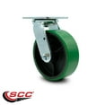 thumbnail image 2 of 6 Inch Green Poly on Cast Iron Wheel Swivel Caster with Roller Bearing SCC, 2 of 2