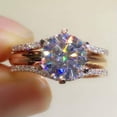 thumbnail image 3 of Romantic Wedding 14k Rose Gold Plated Rings Cubic Zircon Women Jewelry Sz 6-10, 3 of 6