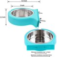 thumbnail image 2 of ZHAOCHENG Cuenco para perros con forma de jaula, de acero inoxidable extraíble, para colgar en la jaula de mascotas, comedero para agua y comida para perros, gatos, conejos y cachorros, 2 of 5