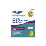 Equate Anti-Diarrheal/Anti-Gas Multi-Symptom Relief Caplets, 24 Count