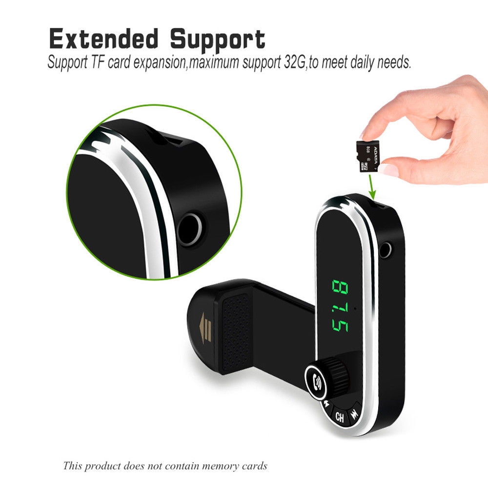 Bluetooth FM Transmitter Car Charger Air Vent Mount Phone