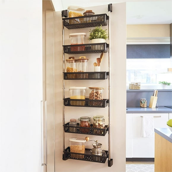 HomeBuddy Organisateur de Porte de Garde-Manger - Organisateur par-Dessus la Porte à 6 Paniers, Organisateurs de Garde-Manger Rangement par-Dessus la Porte, Organisateurs et Rangement de Garde-Manger, Rangement de Cuisine, Rangement de Garde-Manger de Cuisine