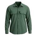 thumbnail image 4 of COMVALUE Mens Long Sleeve Shirts Casual Button Down Shirt Wrinkle Free Dress Shirt with Pocket (Army Green, 3XL), 4 of 5