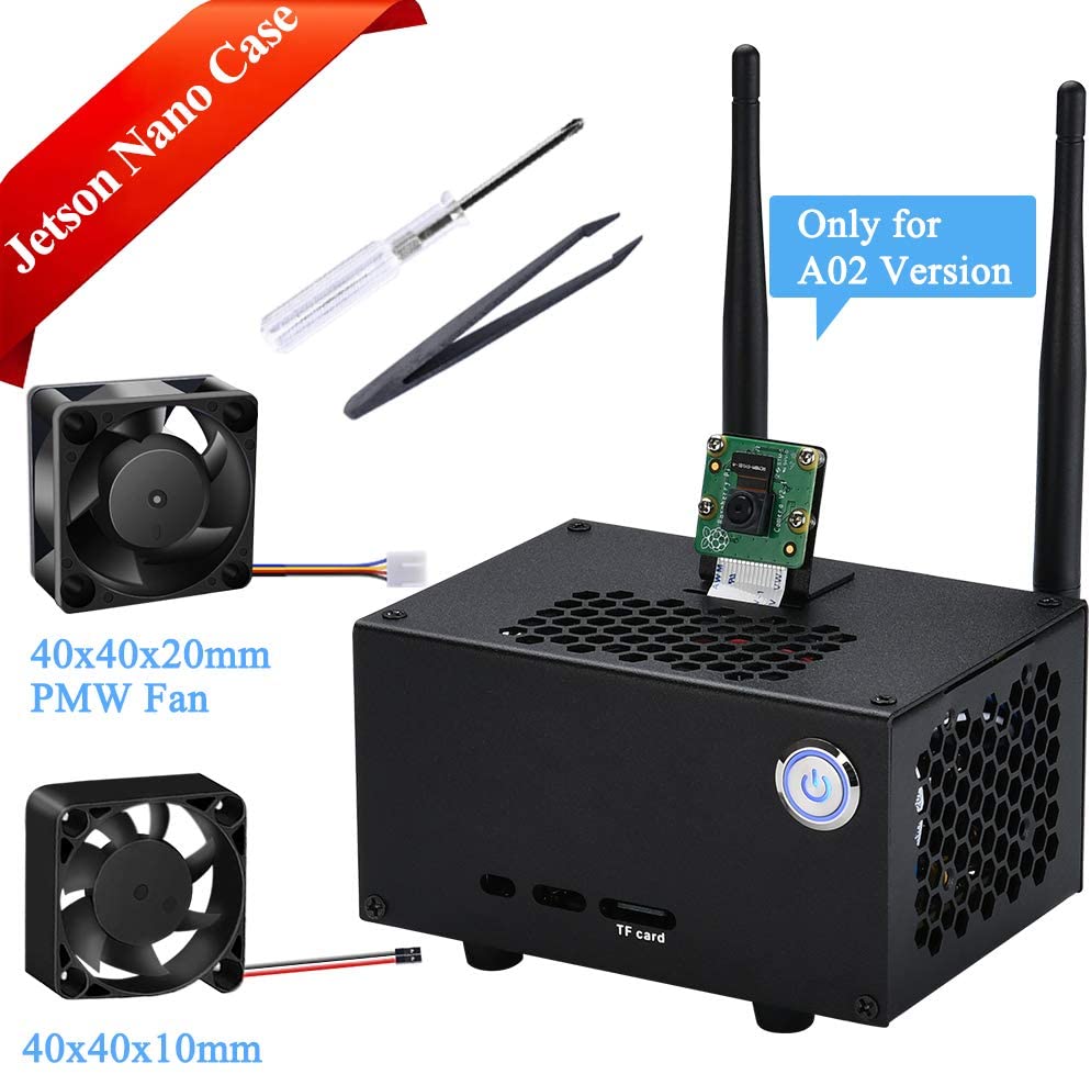 GeeekPi Jetson Nano Case, NVIDIA Jetson Nano Metal Case with Two