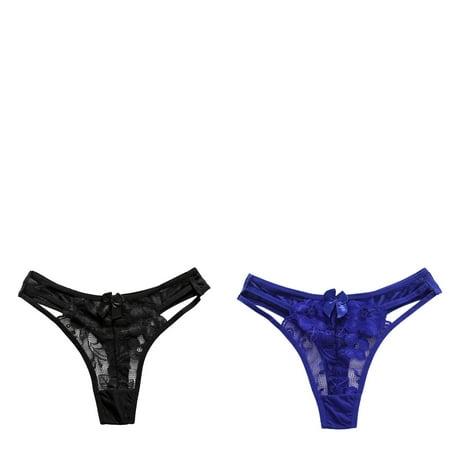 Wijhcboe 2 Pack Women Seamless Athletic Underwear Women Underwear Thongs Lace Panties Underwear for Women Cotton Thong G String Thong Stretch Lace Thongs for Women Variety Pack Ladie Brief Bikinis f
