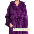 PAVILIA Women Hooded Plush Soft Robe Fluffy Warm Fleece Sherpa Shaggy