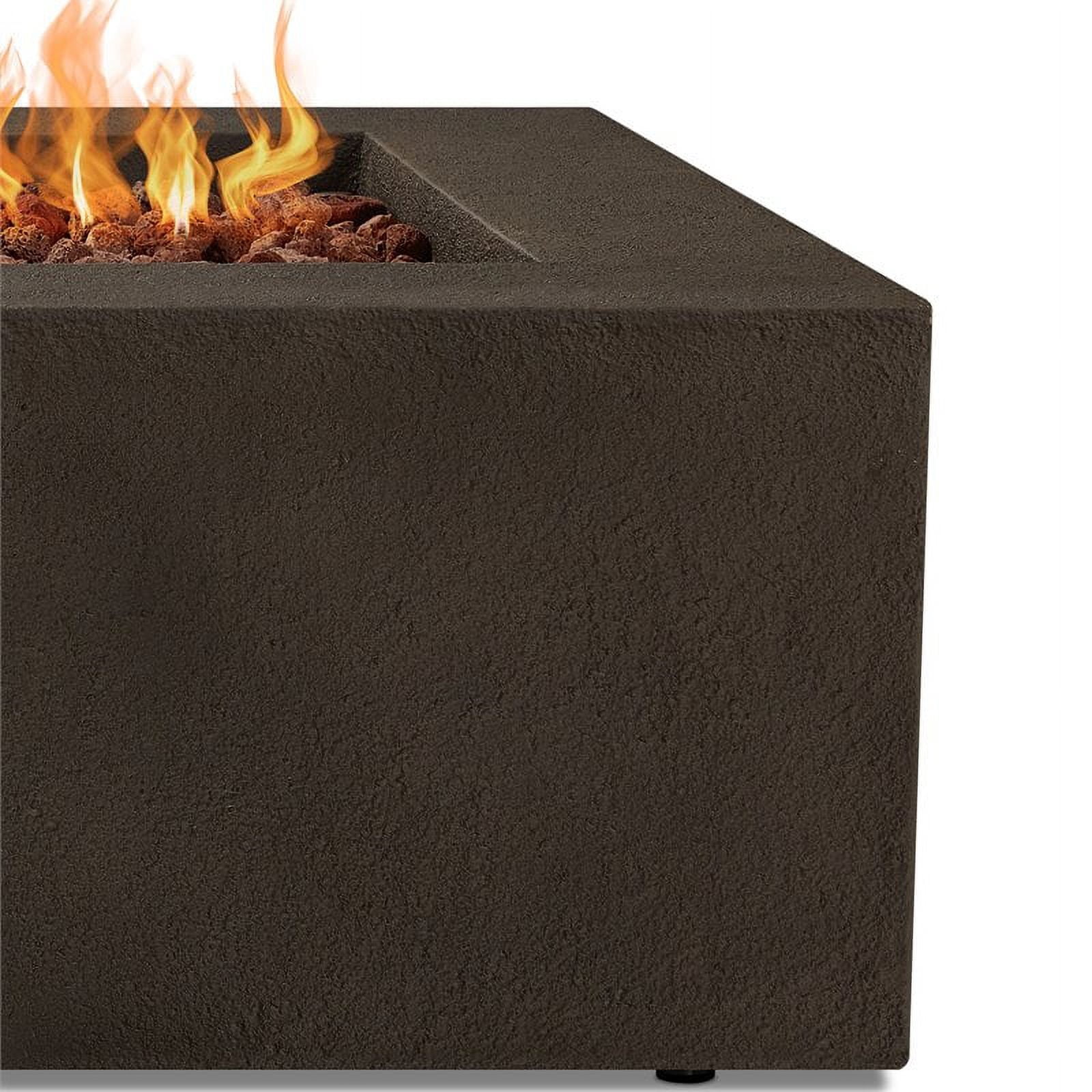 Bowery Hill Contemporary 50.5" x 32.5" Natural Gas Fire Table in Kodiak Brown