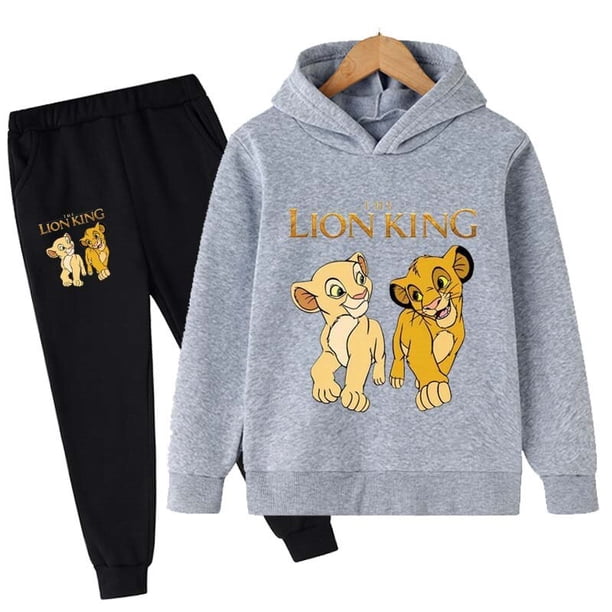 Niños moda León rey Simba sudaderas con capucha bebé niños niñas ropa deportiva sudadera 2 uds conjuntos algodón disfraz niños chándales 140CM Gao Jinjia LED