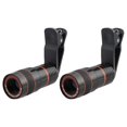 thumbnail image 1 of 2pcs Phone Telescope Lens Cell Phone Macro Lens Phone Camera Clip on Lens for Concert, 1 of 2