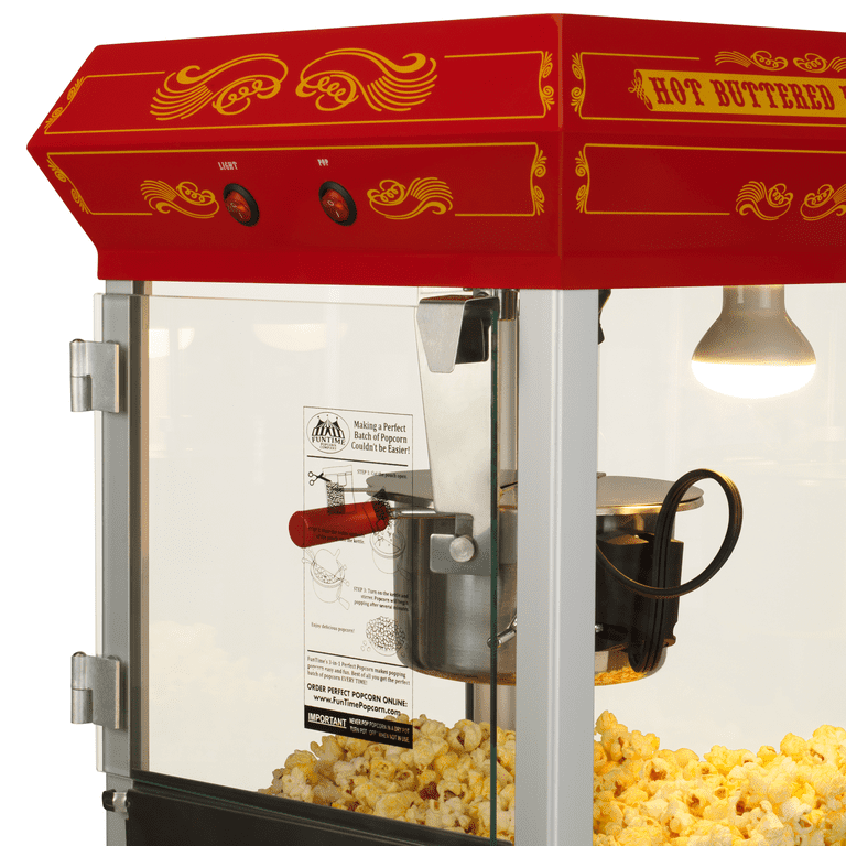 Funtime Sideshow Popper 4-oz Hot Oil Popcorn Machine with Red/ Gold Cart