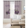 thumbnail image 2 of Truck Lavenders Blackout Curtains for Bedroom Living Room Darkening Curtains 63 Inches Long Purple Buffalo Plaid Farmhouse Window Curtain 2 Panels Set Window Treatment Grommet Drapes 42"x63", 2 of 9
