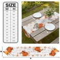 thumbnail image 3 of Orange White Pumpkins Fall Table Runner Linen Burlap Table Runner 70 Inches Long Thanksgiving Botanical Grey Wooden Dresser Scarves for Kitchen Island Coffee Dining Room Party Holiday Decor 13"x70", 3 of 8