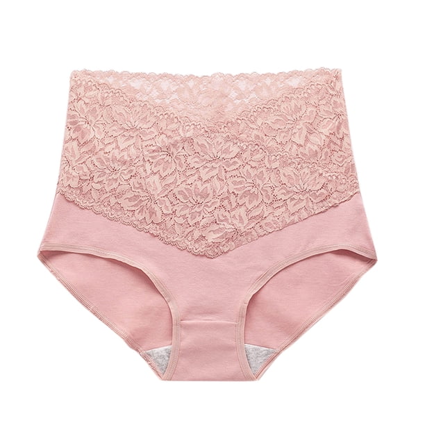 Gibobby Pantaletas mujer Calzoncillos de encaje de cintura alta con cuello en V de algodón de color liso para mujer(B,M)