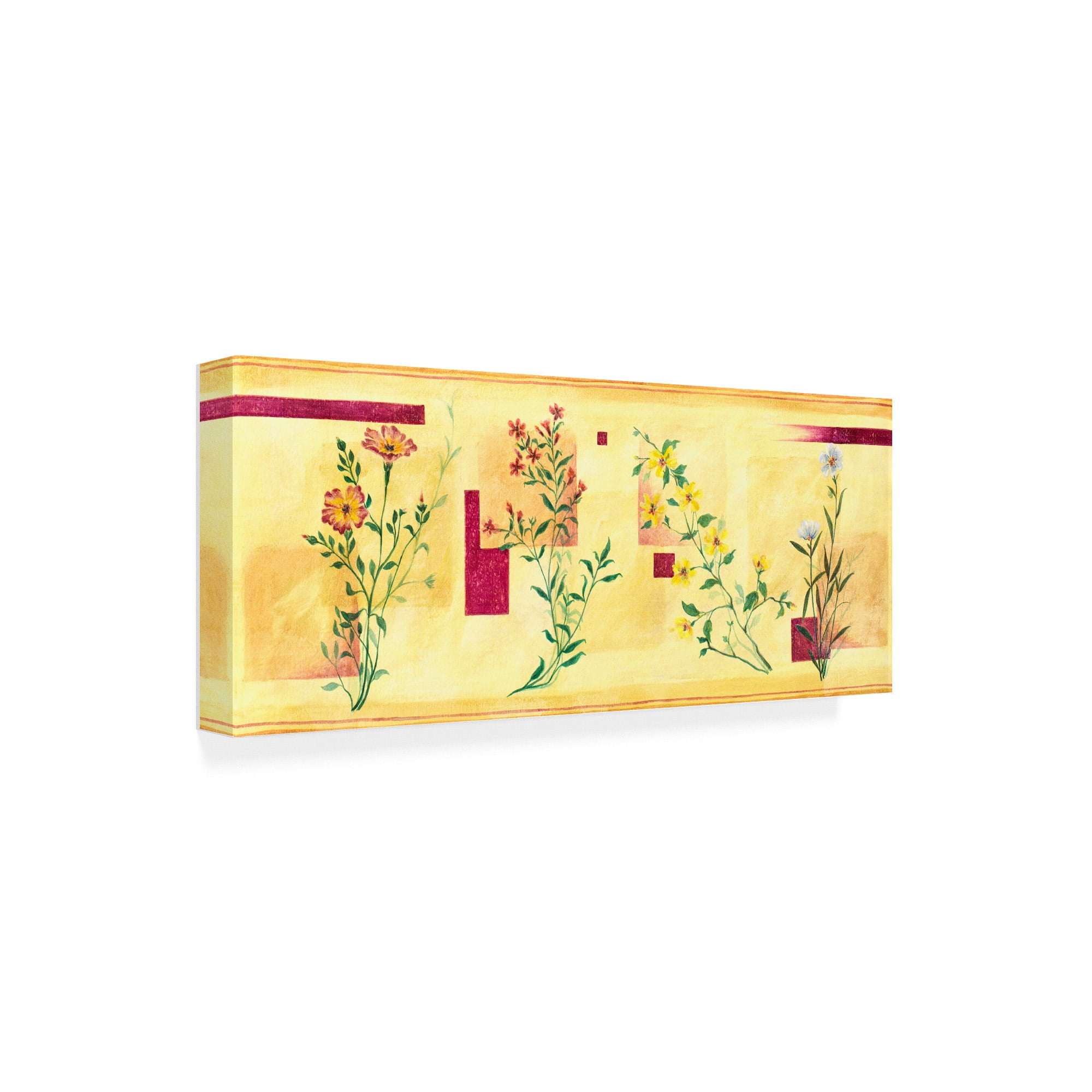 Trademark Fine Art 'Pink Overgrown Flowers' Canvas Art by Pablo Esteban