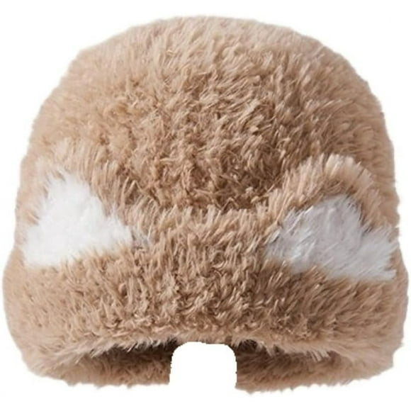 Knit Cap Autumn and Winter All-Match Cat Ear Plush Hat Warm Ear Protection Knitted Hat for Women Beanie(Beige)