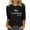 #244-Black, variant on Cutuoiiu Women's Fashion Printed T-shirt 3/4 Sleeve Round Neck Casual Tops Gifts