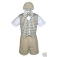 thumbnail image 4 of Altotux Khaki Checkered Eton Vest Shorts Suit Boy Baby & Toddler S M L XL 2T 3T 4T, 4 of 7