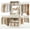 White Oak, variant on Homieasy 4FT-9FT Closet Organizer System with Drawer & 4 Hanging Rods, White