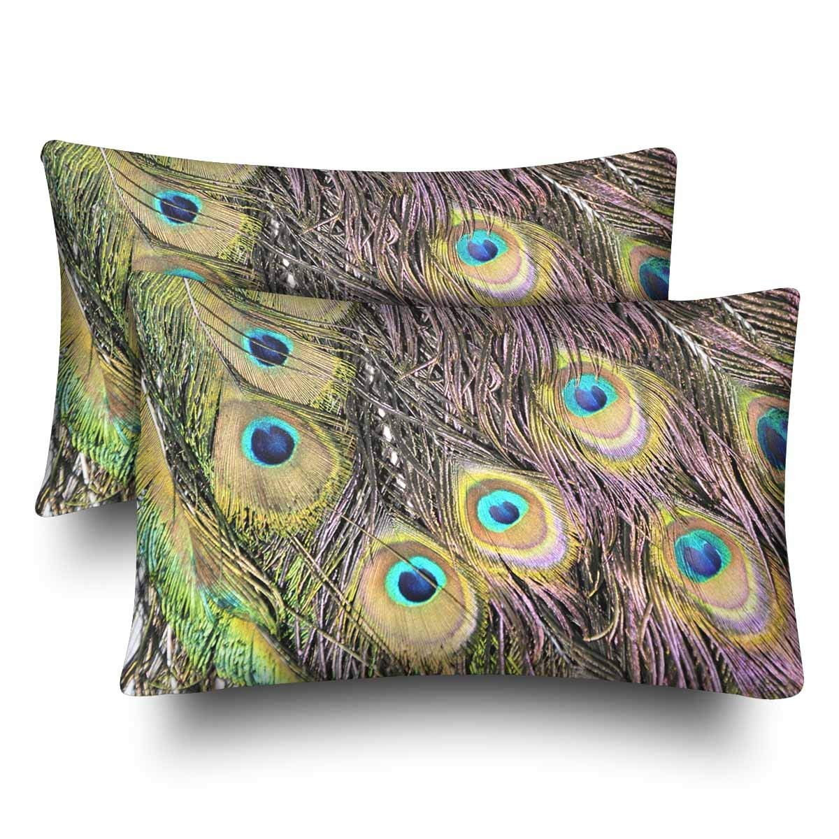 Gckg Animal Peacock Feather Pillow Cases Pillowcase 20x30