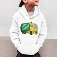 thumbnail image 2 of Bysome Toddler Boys Hoodies Sweatshirts Little Girls Trucks Sweatshirts Long Sleeve Hooded Pullover Kids Winter Warm Shirt Sweater Long Sleeve Crew Neck Cute Print Boy Tops White Size 13-14 Years, 2 of 5