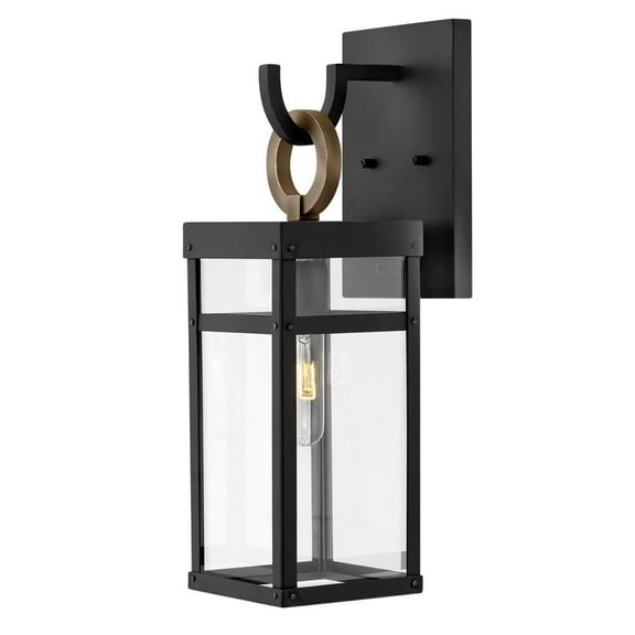1 Light Small Outdoor Wall Lantern in Transitional Style 6 inches Wide By 18.5 inches High-Black Finish-Led Lamping Type Bailey Street Home