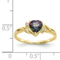 thumbnail image 3 of Primal Gold 10 Karat Yellow Gold Heart Mystic Fire Topaz and .01ct Diamond Ring, 3 of 7