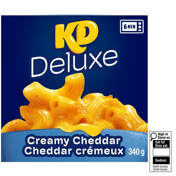 KD Deluxe Creamy Cheddar Macaroni and Cheese Frozen Dinner, 340g Box, 340g