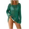 thumbnail image 2 of Yghzkop Sweater for Women's Plus Size Hollowed Out Leaky Mesh Beachwear Sunscreen Knitted Sweater, 2 of 6