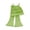 Green, variant on Blekii Girls Two Piece Set Flared Pants, Girls Two Piece Set: Flared Nine Point Pants & Top, Spring Summer Fall Comfortable Suspenders Outfit for Kids Spring Summer Fall Suspenders Outfit Spring