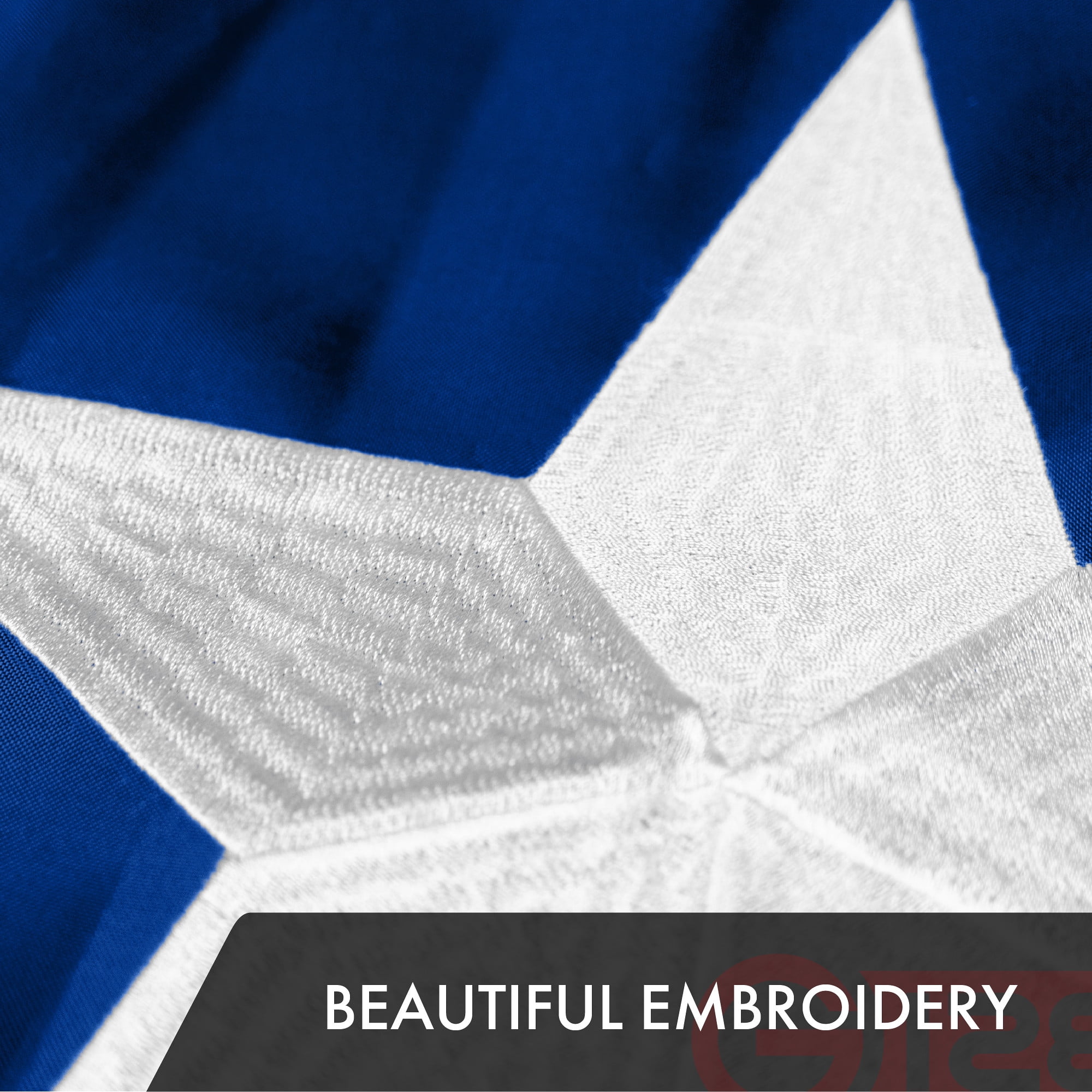 G128 Combo Pack: USA American Flag 3x5 Ft Embroidered Stars & Puerto Rico Flag 3x5 Ft Embroidered