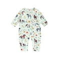 thumbnail image 1 of Faithtur Barboteuse pour Bébés Filles Garçons Imprimé Floral Cheval Manches Longues Col Rond Fermeture Éclair Oblique Combinaisons Automne Justaucorps Nouveau-Né, 1 of 8
